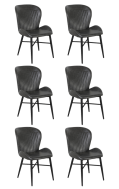 #S30 Bundle Sale, 6 PCs Black Steel Chairs w/ Black Vinyl Back & Seat